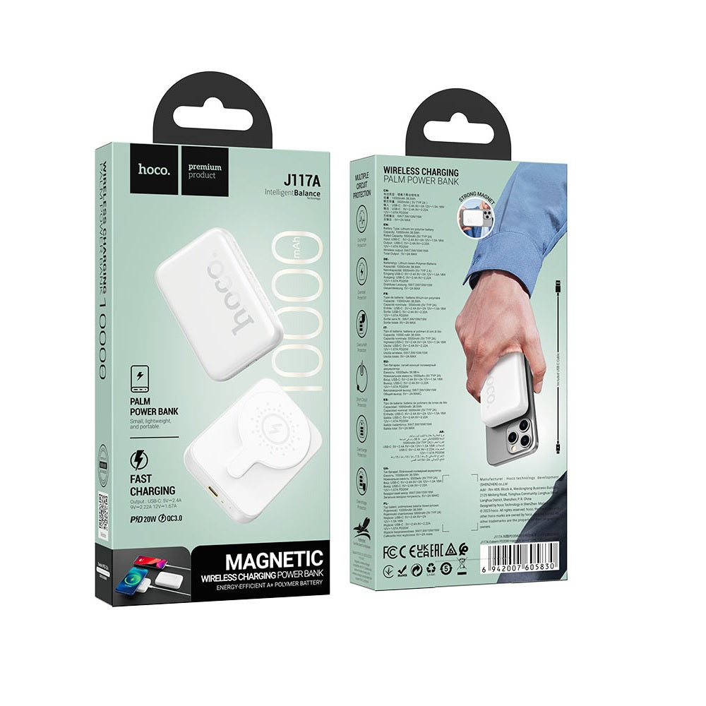 Power Bank 10000mAh Hoco J117A Magsafe PD20W Blanco