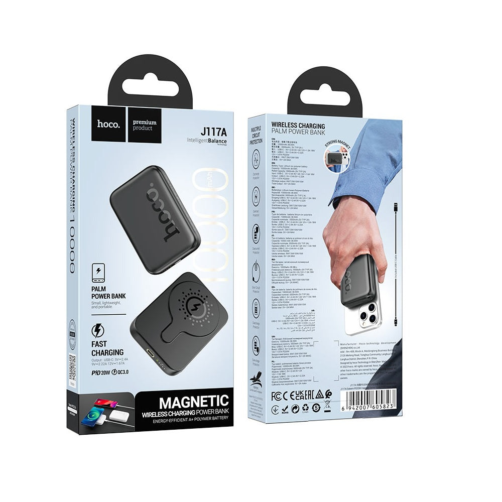 Power Bank 10000mAh Hoco J117A Magsafe PD20W Negro