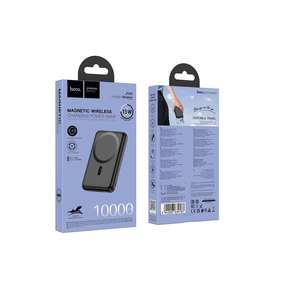 Power Bank 10000mAh Hoco J141 Magnetico PD20W Negro