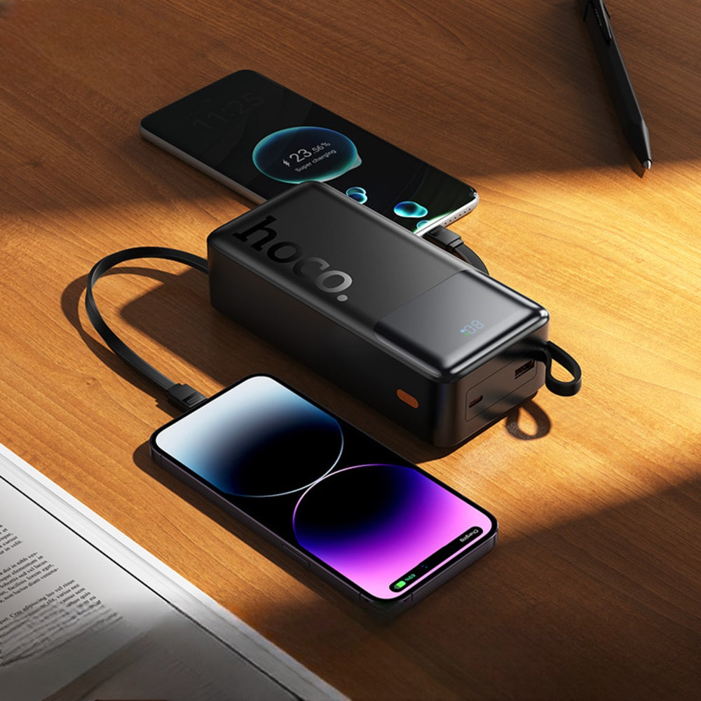 Power Bank 4 Cables 30000mAh Hoco J156B PD20W 22.5W Negro
