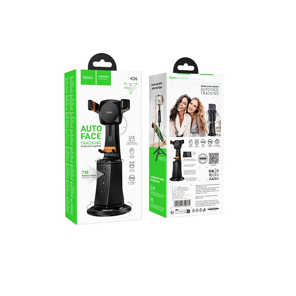 Estabilizador Gimbal Inteligente Seguimiento Camara Hoco K26 Negro