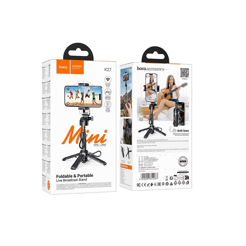 Soporte Tripode Portatil Mini Hoco K27 Negro