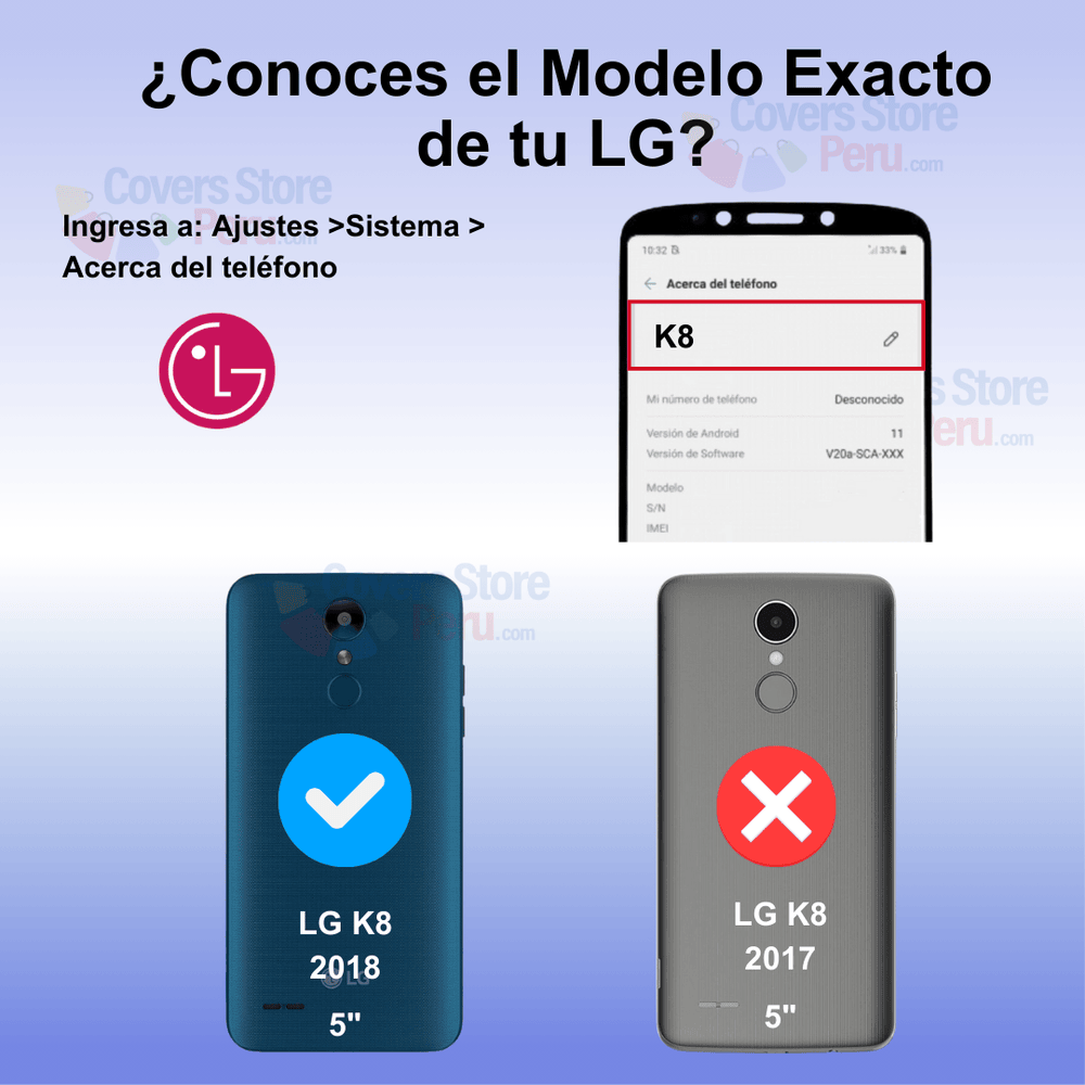 Funda Case para Lg K8 2018 TPU 100% Transparente Antishock