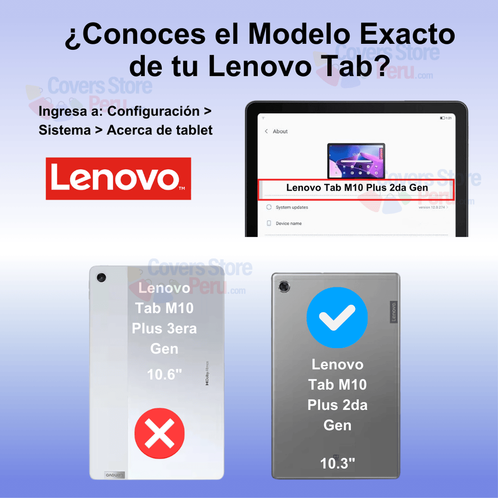 Combo Funda de Lenovo M10 Plus 10.3" P22T 360° Azul + Mica