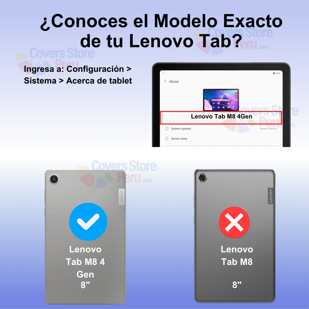 Funda para Lenovo Tab M8 4ta Gen 8" Gomas 360 Azul
