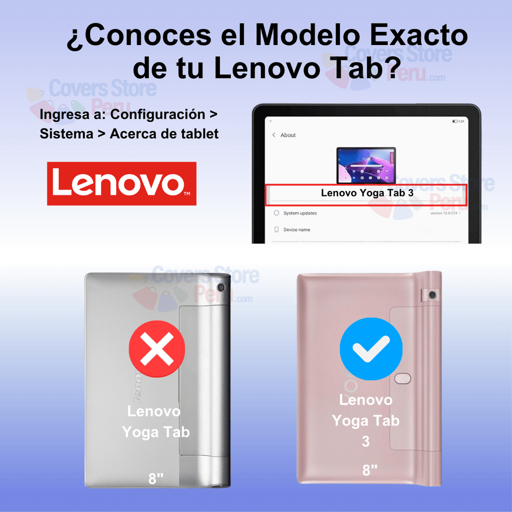 Funda para Lenovo Yoga Tab 3 8" Flipcover Giratoria Negro