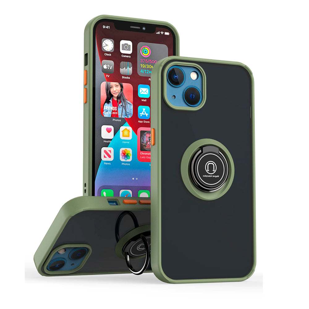 Funda para iPhone 11 Ahumado con Anillo Verde Militar