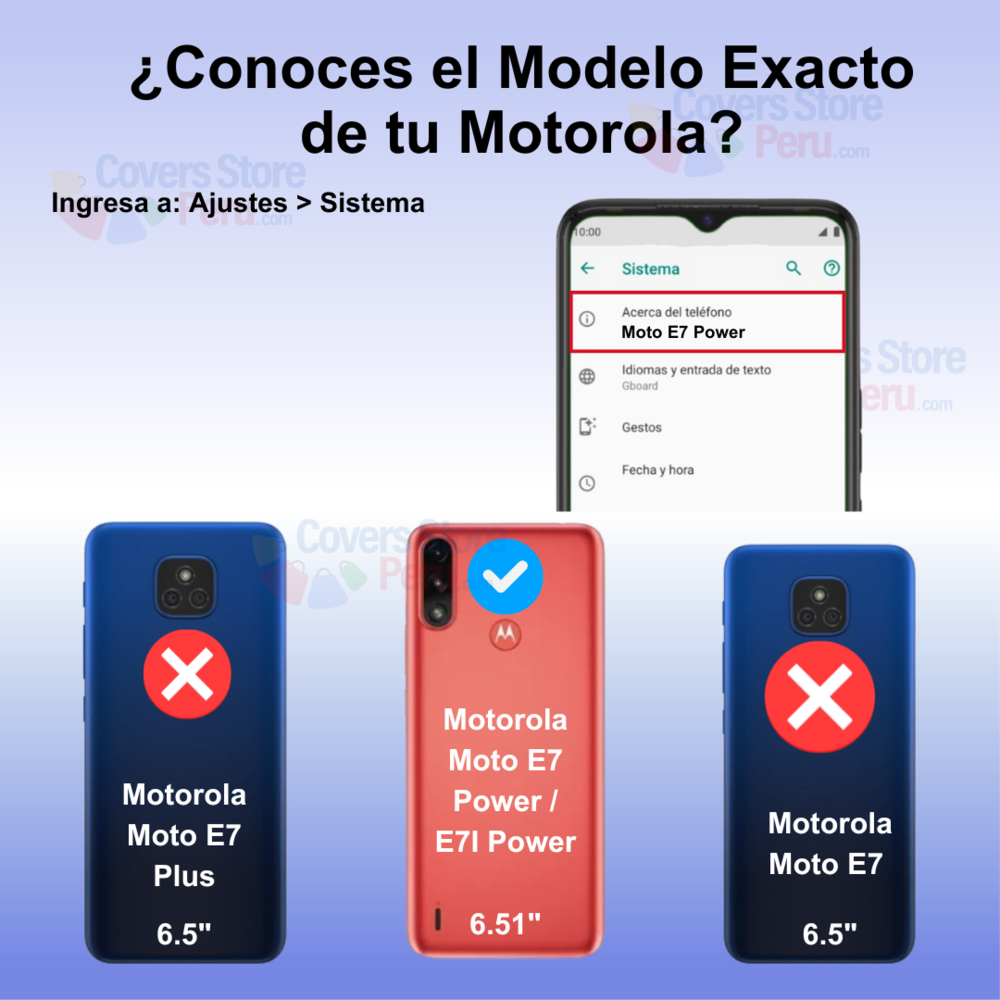Funda Case para Motorola Moto E7i Power Flip Cover Azul