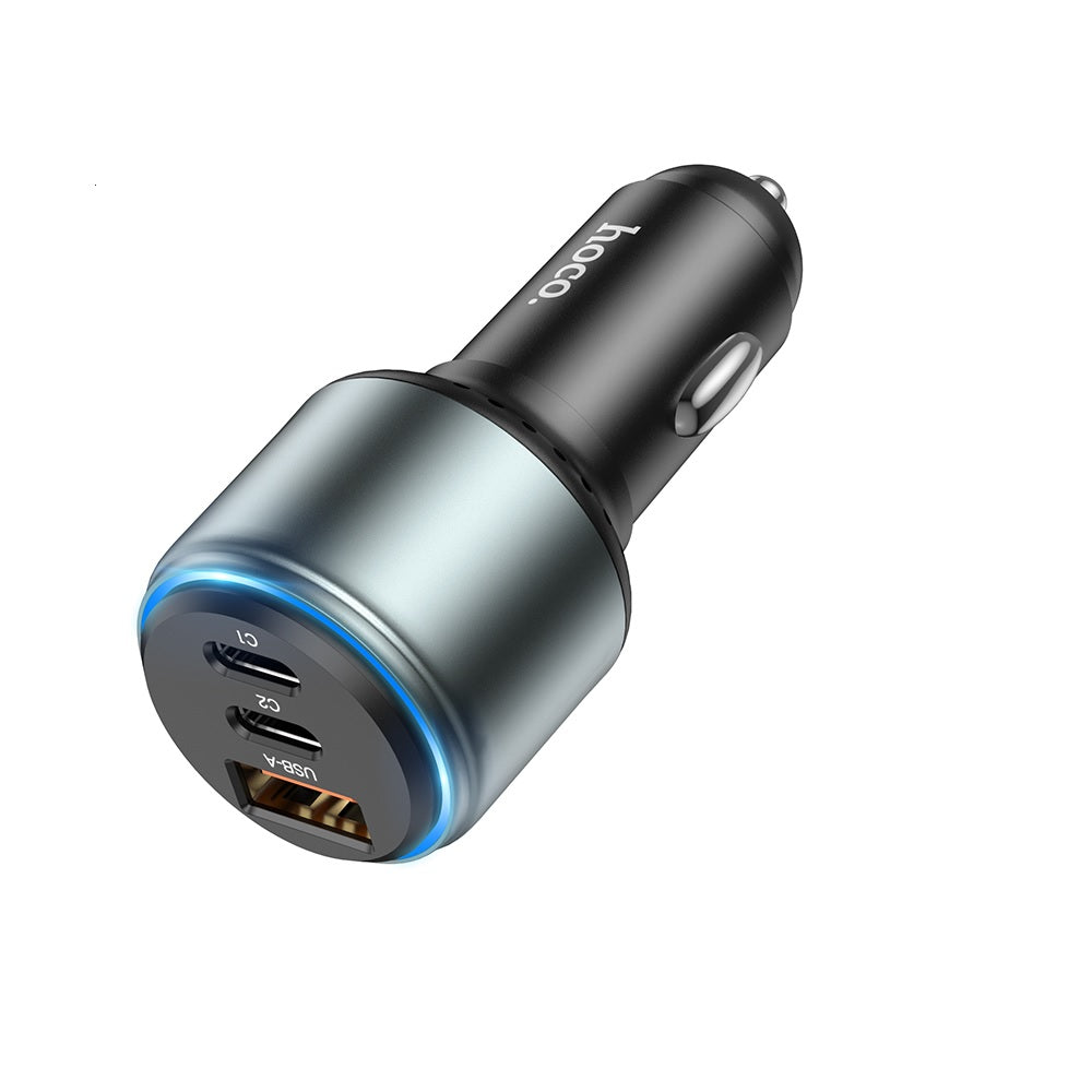Cargador para auto Hoco NZ9 95W Tres Puertos Carga Rapida Negro
