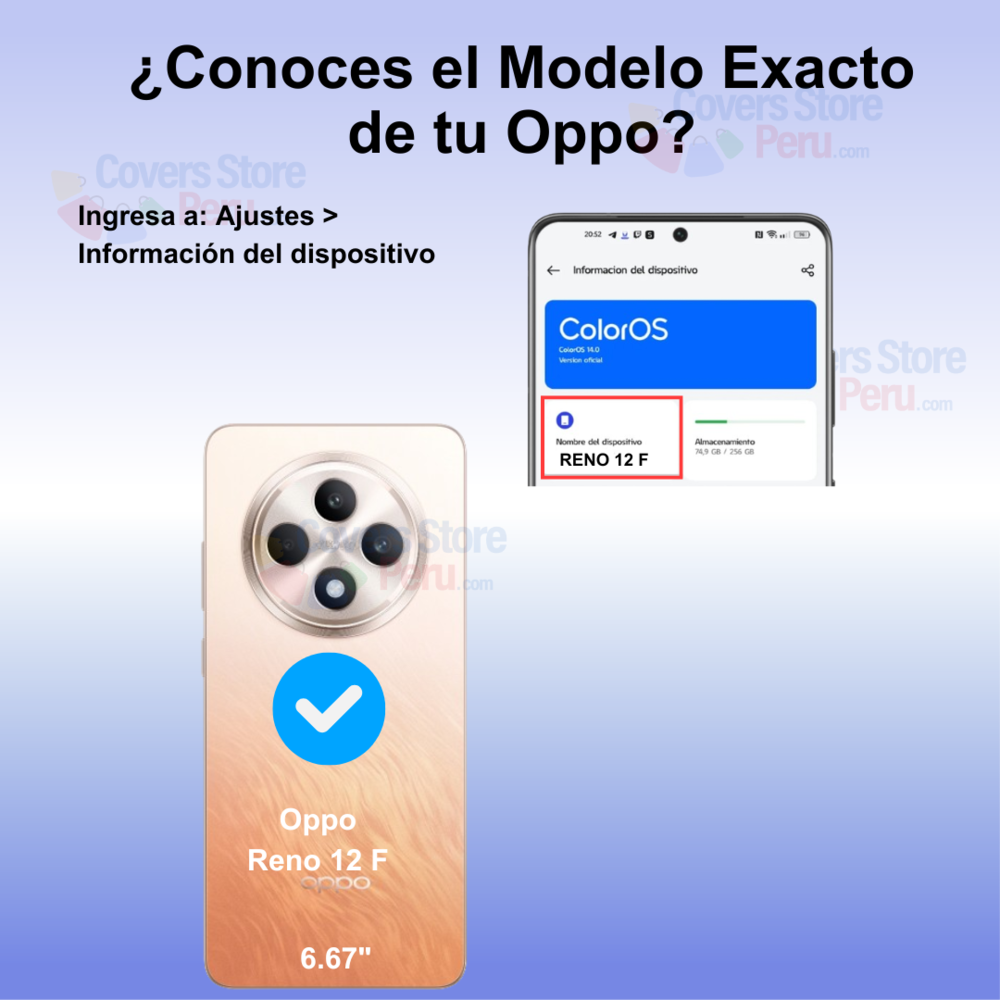Funda Case para Oppo Reno 12 F Flip Cover Azul