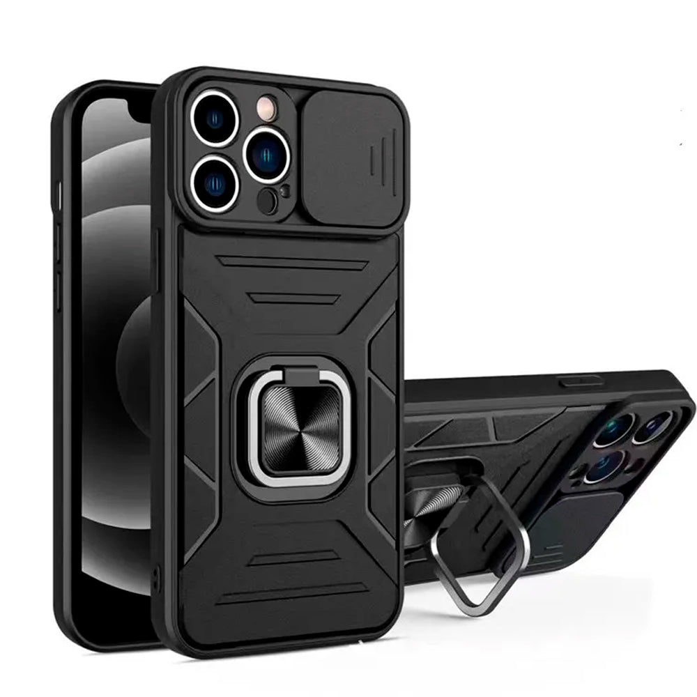 Funda Case para Xiaomi Redmi Note 11 5G Robot Negro con Aro