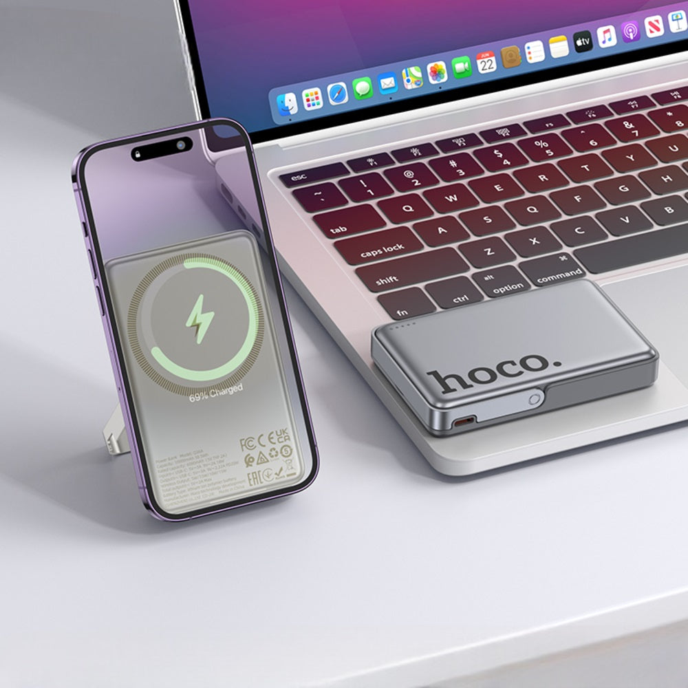 Power Bank Magsafe Soporte 10000mAh Hoco Q36A PD20W Gris