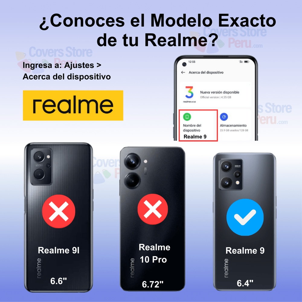 Funda Case para Realme 9 TPU 100% Transparente Antishock