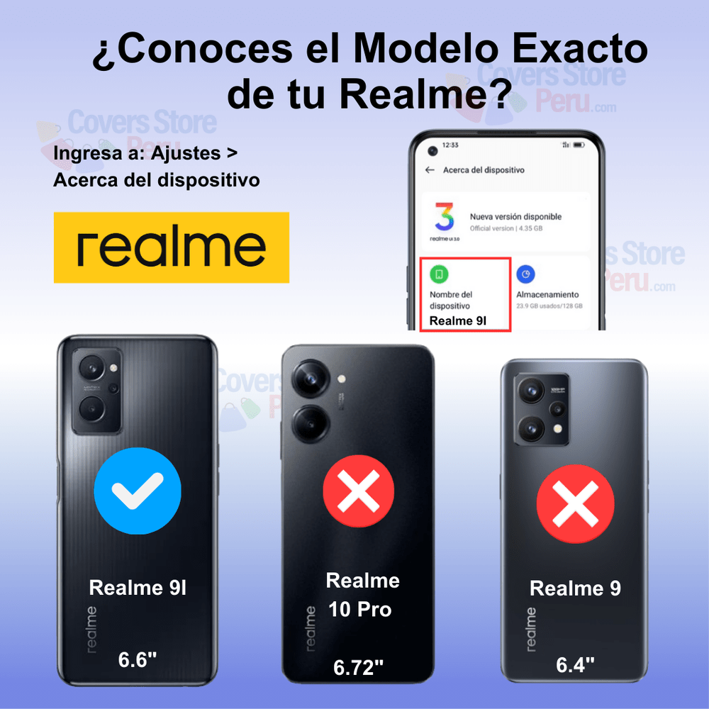 Funda Case para Realme 9I Flip Cover Marrón Antishock