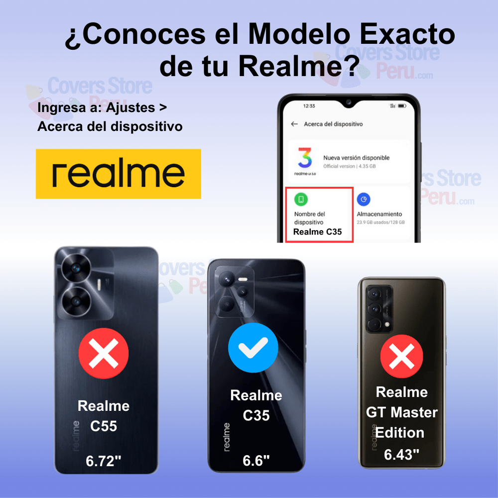 Funda para Realme C35 con Anillo Metálico Rojo Antishock