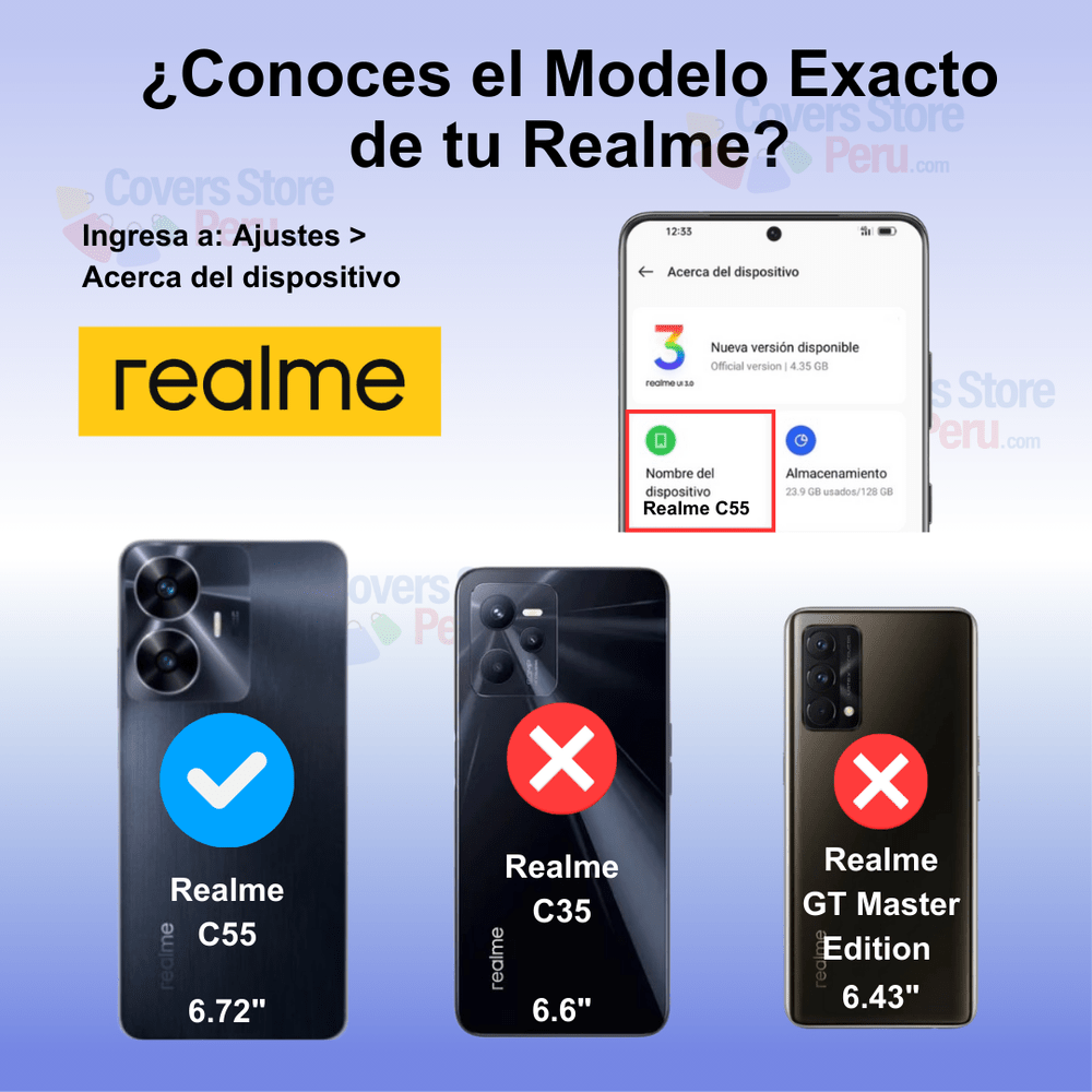 Funda para Realme C55 Holder Parante + Anillo Azul