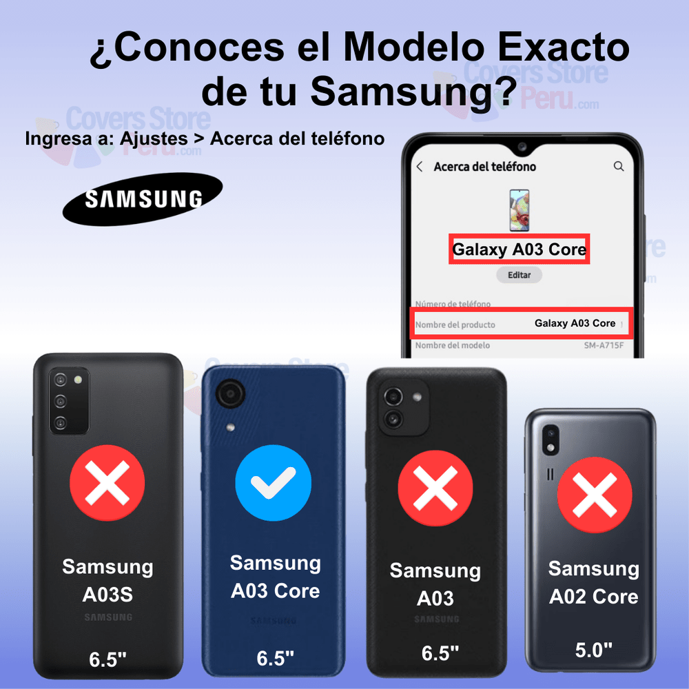 Funda Case para Samsung A03 Core Flip Cover Negro Antishock