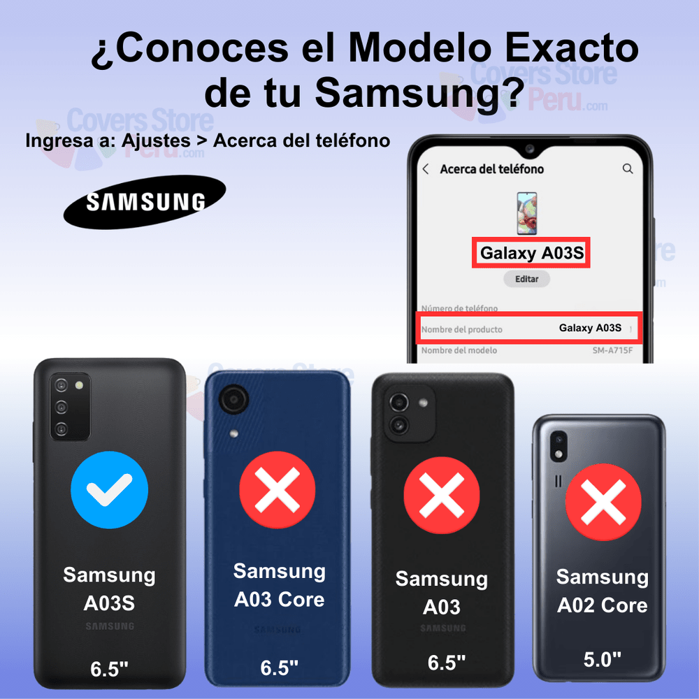Funda Case para Samsung A03S Flip Cover Negro Antishock
