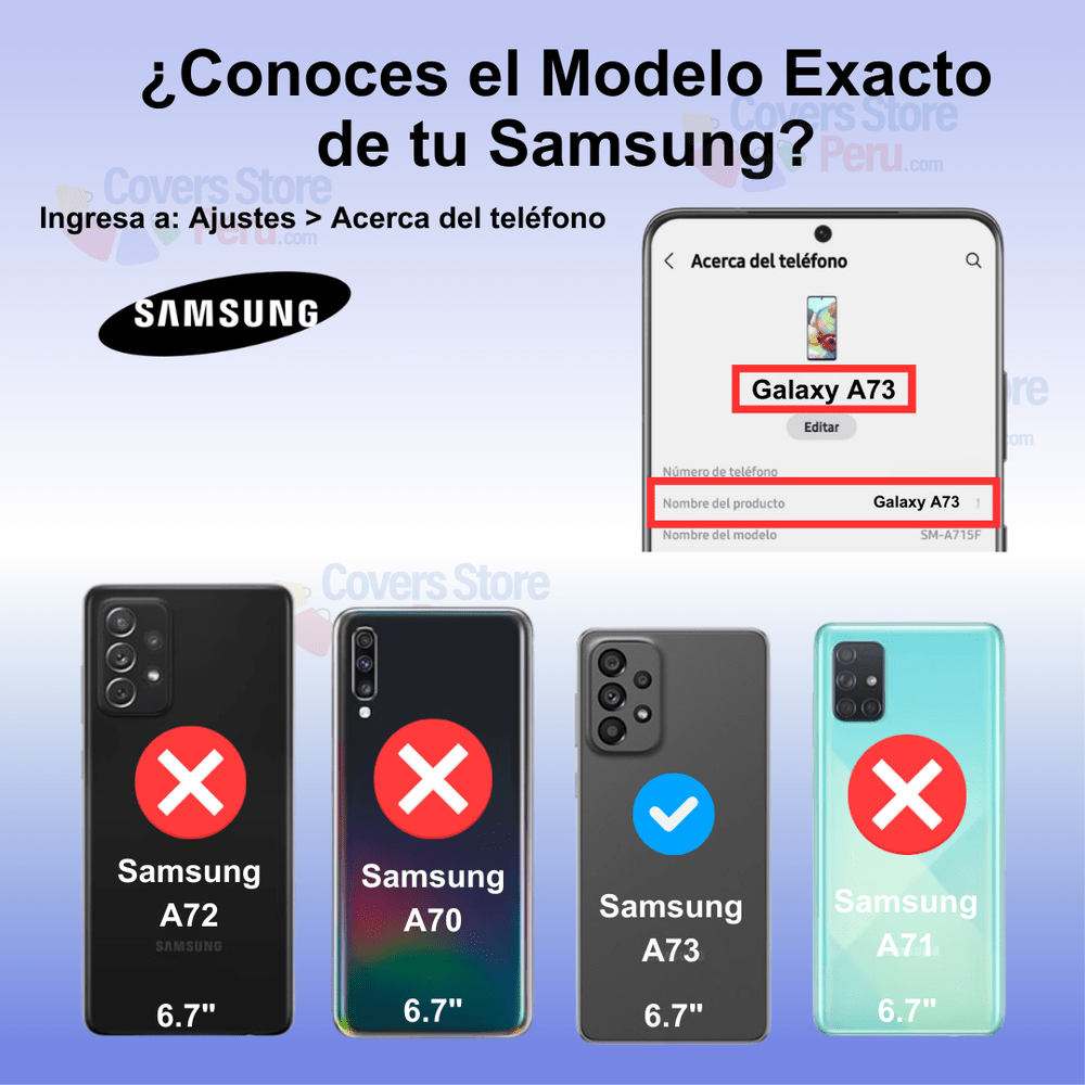 Funda Case para Samsung A73 Flip Cover Azul Antishock