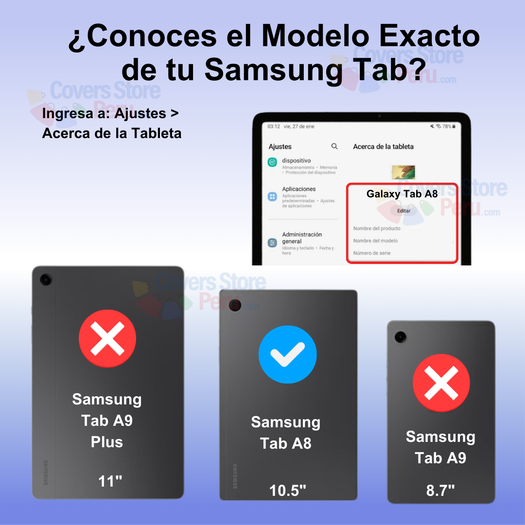 Funda para Samsung Tab A8 10.5" Gomas 360 Antishock Negro