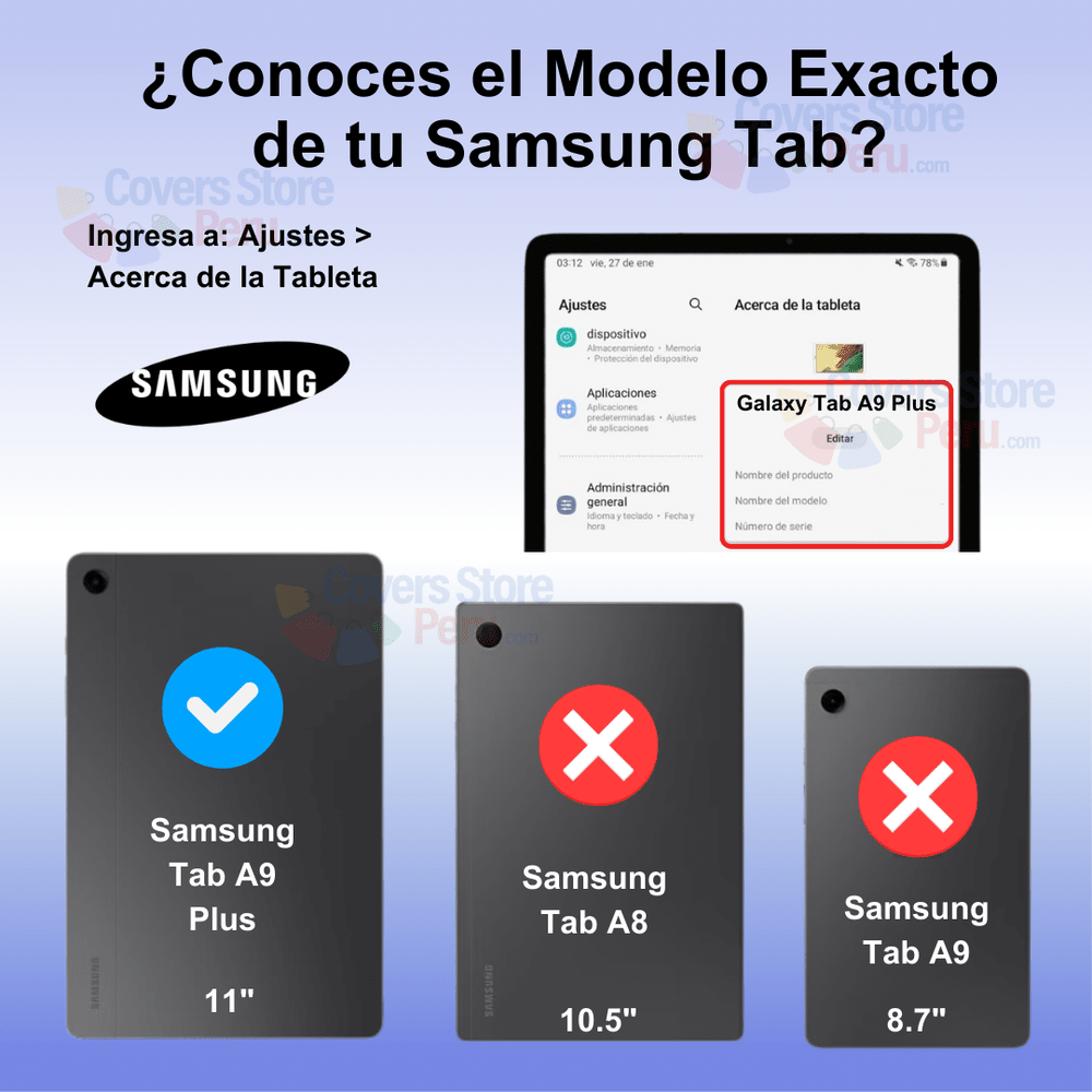 Funda con Teclado Touch para Samsung Tab A9 Plus Azul