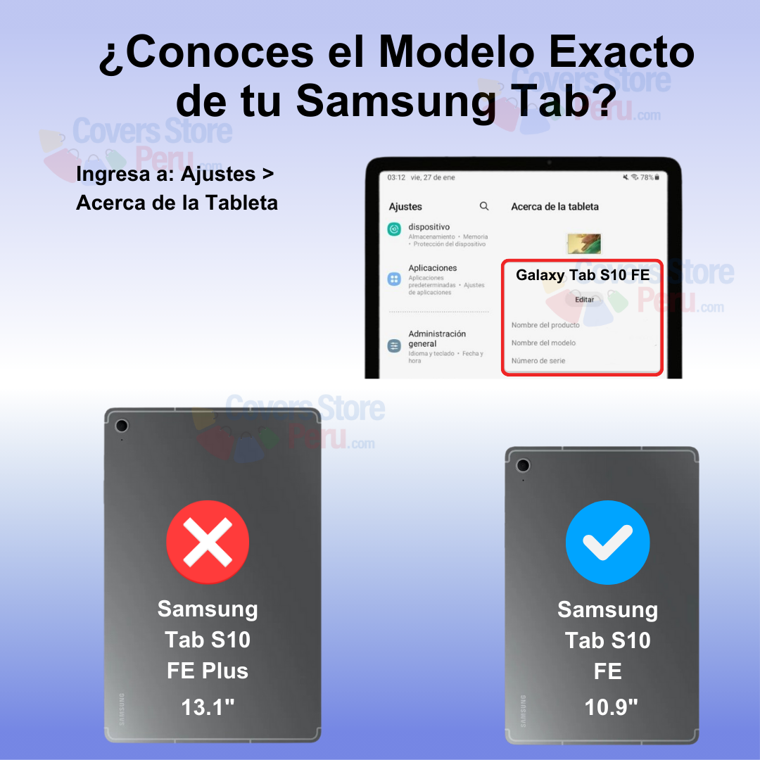 Funda para Samsung Tab S10 fe 10.9" Imantada + Portalápiz Azul
