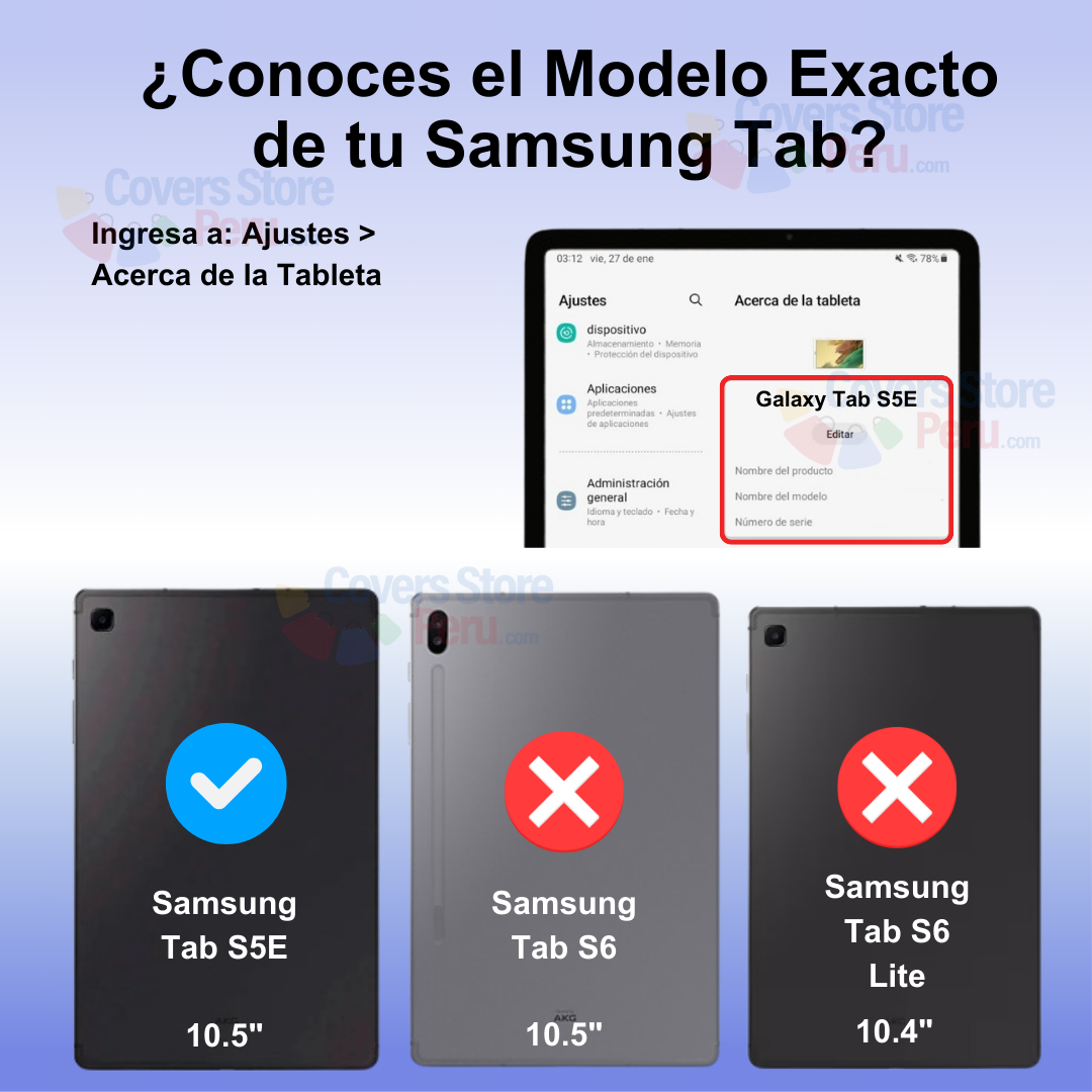 Funda para Samsung Tab S5e 10.5" Gomas 360 Rojo