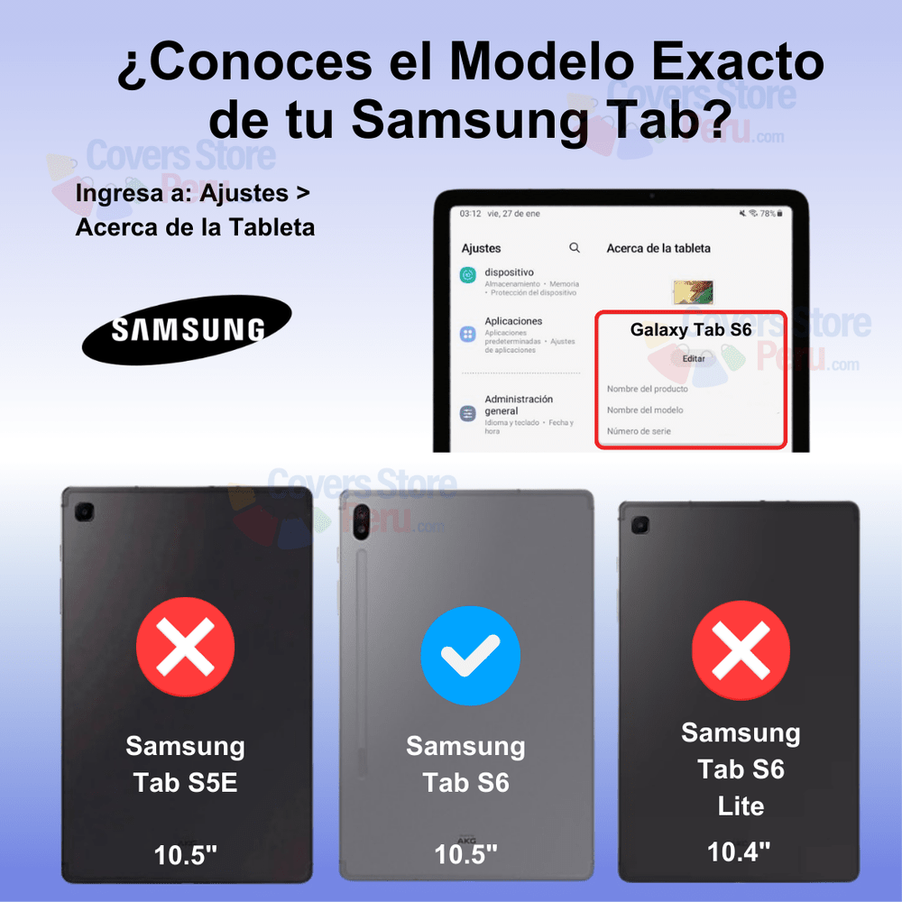 Combo Funda de Samsung Tab S6 10.4" P610 360° Azul + Mica