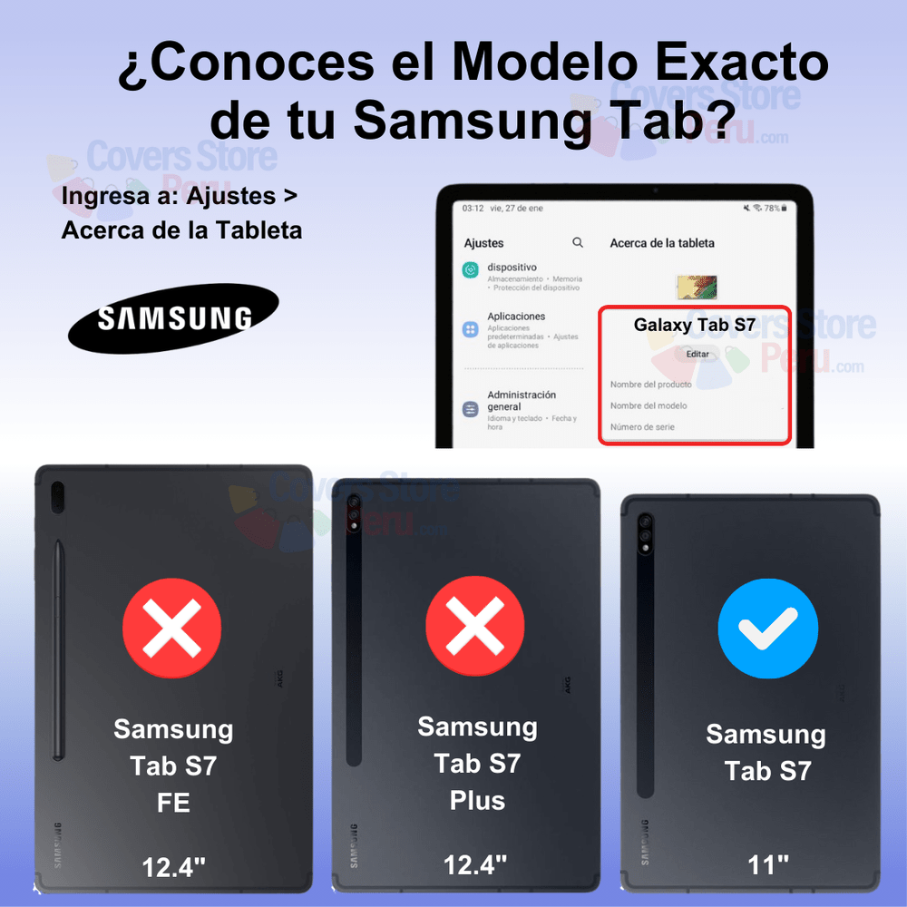 Combo Funda for Samsung Tab S7 11" Giratoria Fucsia + Mica