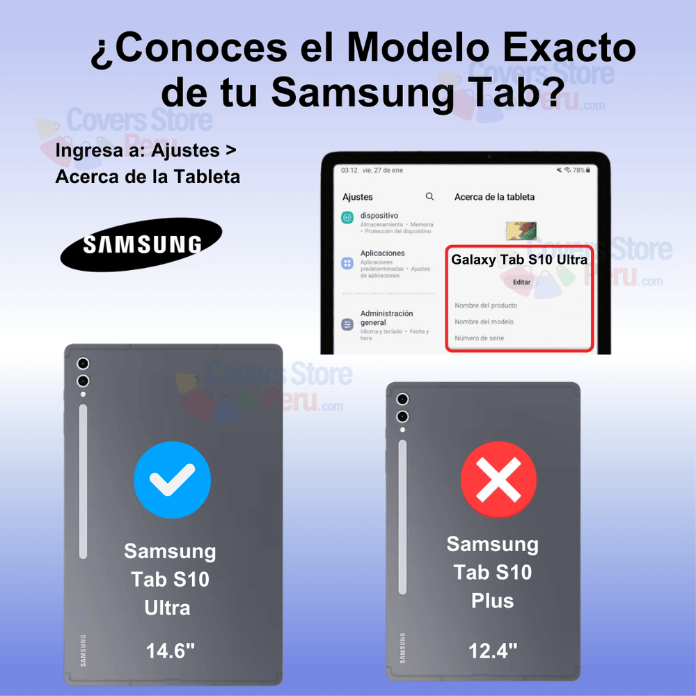 Funda para Samsung Tab S10 Ultra 14.6" Giratoria Negro