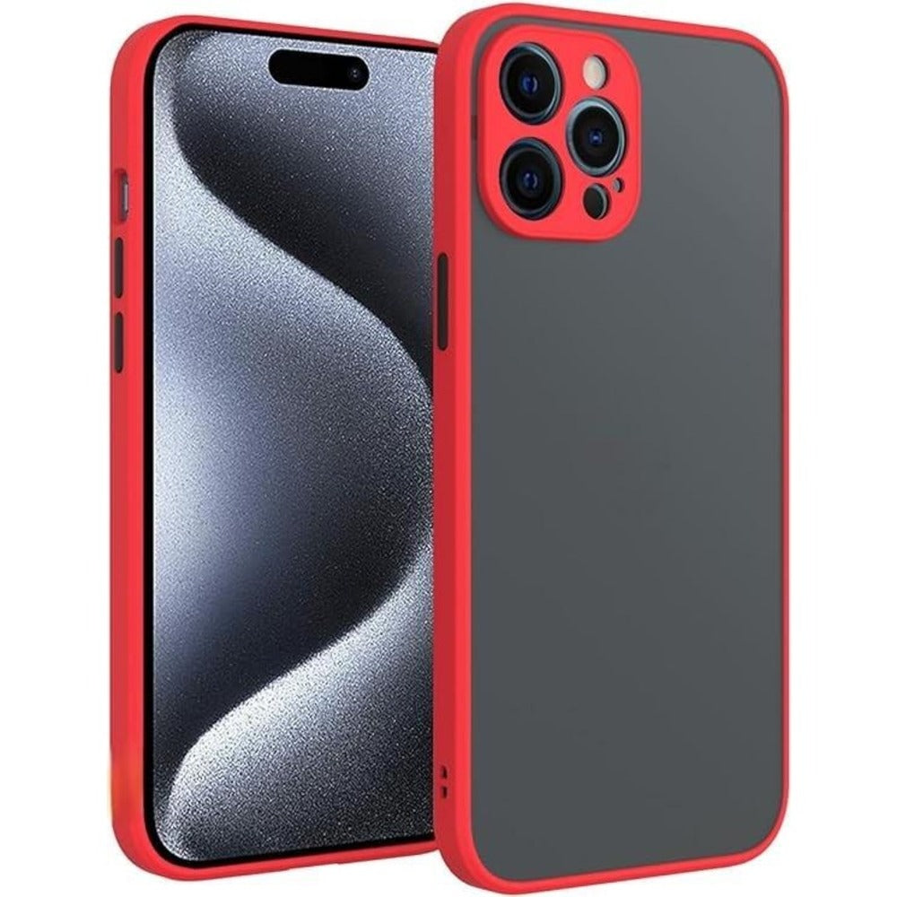 Funda para Lg K40S Ahumado Mate Rojo Antishock