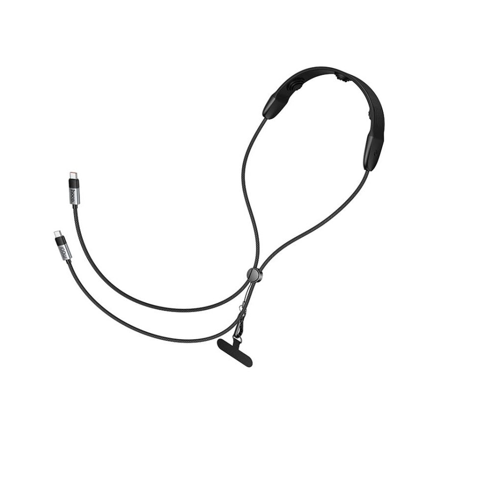Cable Hoco U145 Tipo-C a Tipo-C 100W Cuello Con Masajeador Negro