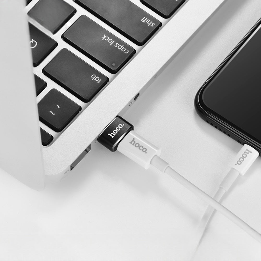 Adaptador OTG Hoco UA6 Tipo C Macho a USB 3.0 Hembra Negro