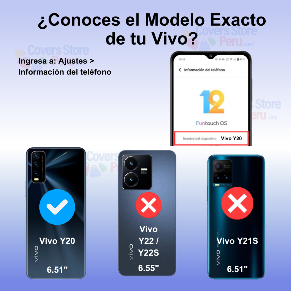 Funda Case para Vivo Y20 Flip Cover Azul