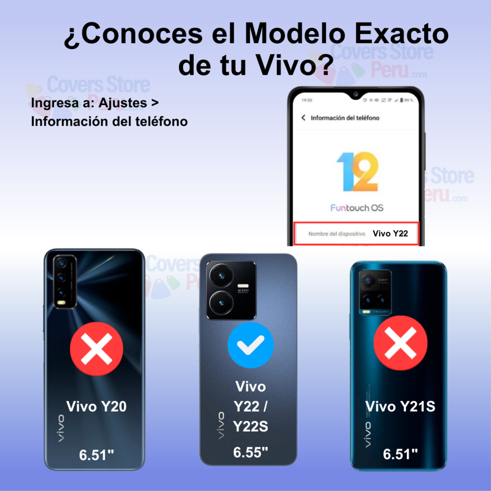Funda para Vivo Y22S Ahumado con Anillo Azul Antishock