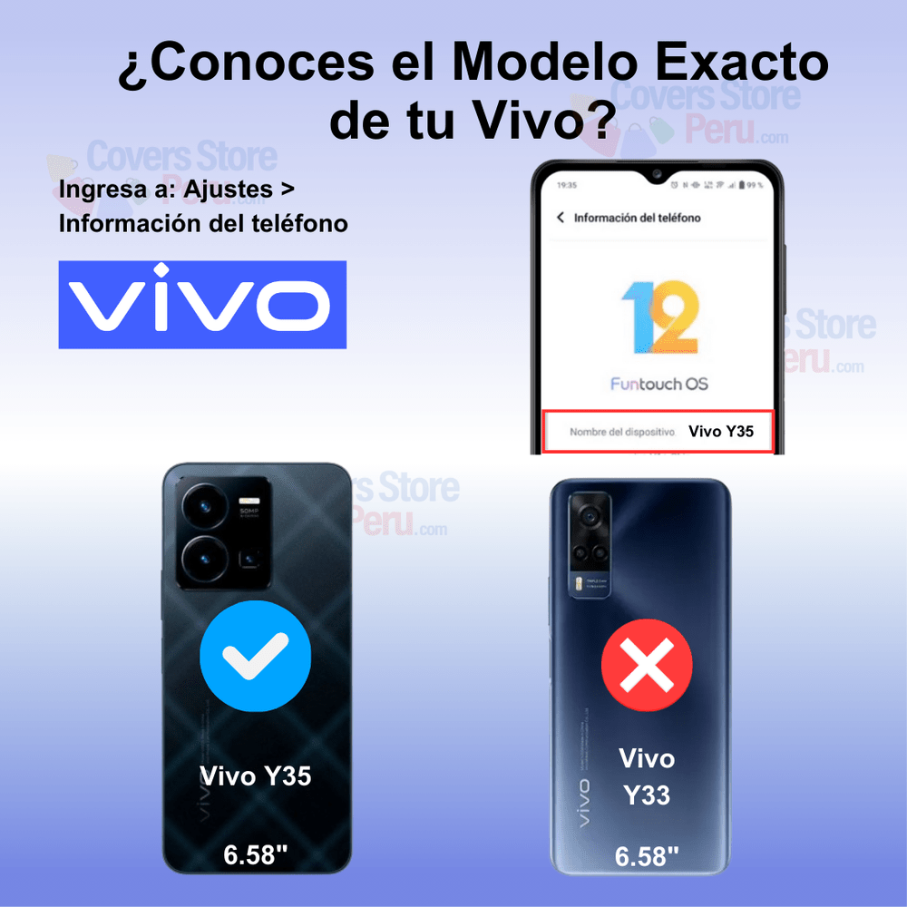 Funda para VIVO Y35 Soft Feeling Antishock Azul Resistente