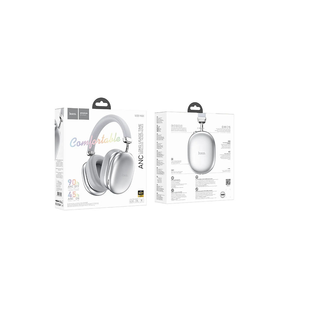 Audifonos Bluetooth Hoco W35 Max Cancelacion Ruido ANC Diadema Gris
