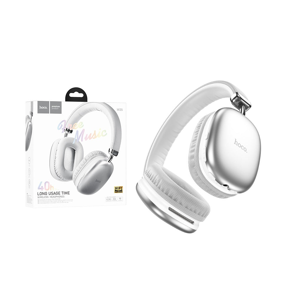 Audifonos Bluetooth Diadema Hoco W35 Audio Bateria 40H Gris