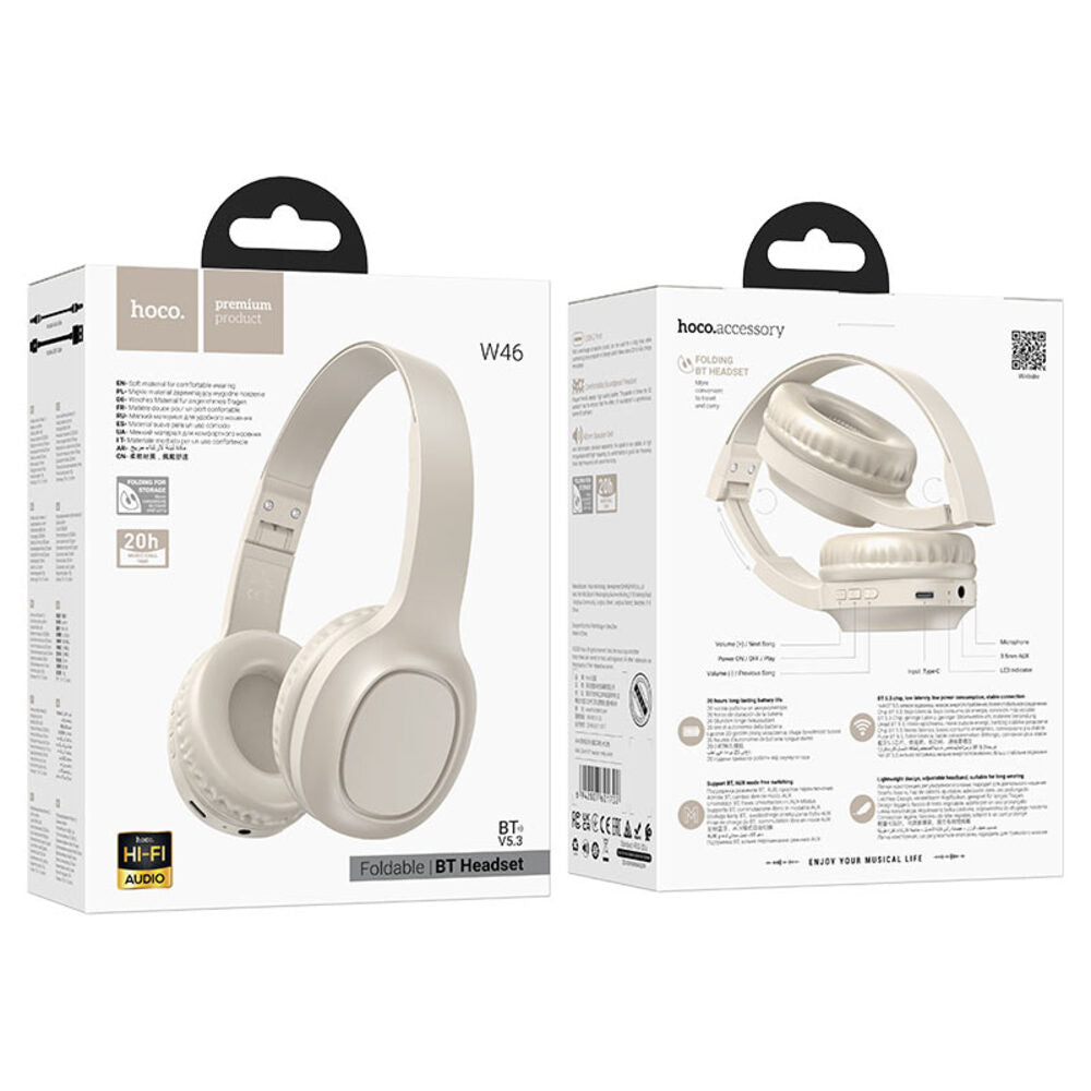 Audifonos Bluetooth Diadema Hoco W46 Charm Microfono Blanco