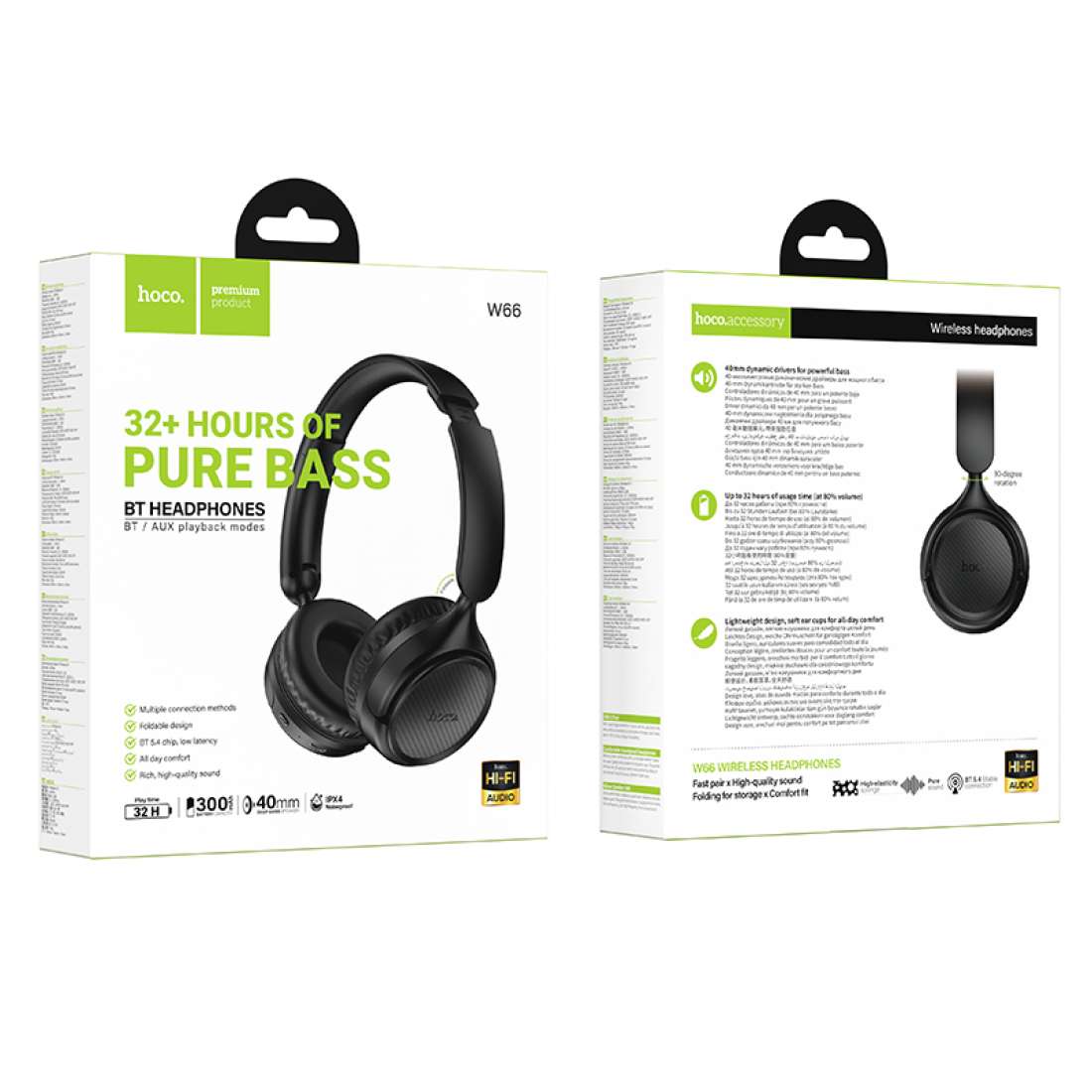 Audifonos Bluetooth Diadema Hoco W66 Wave Inalambrico Negro