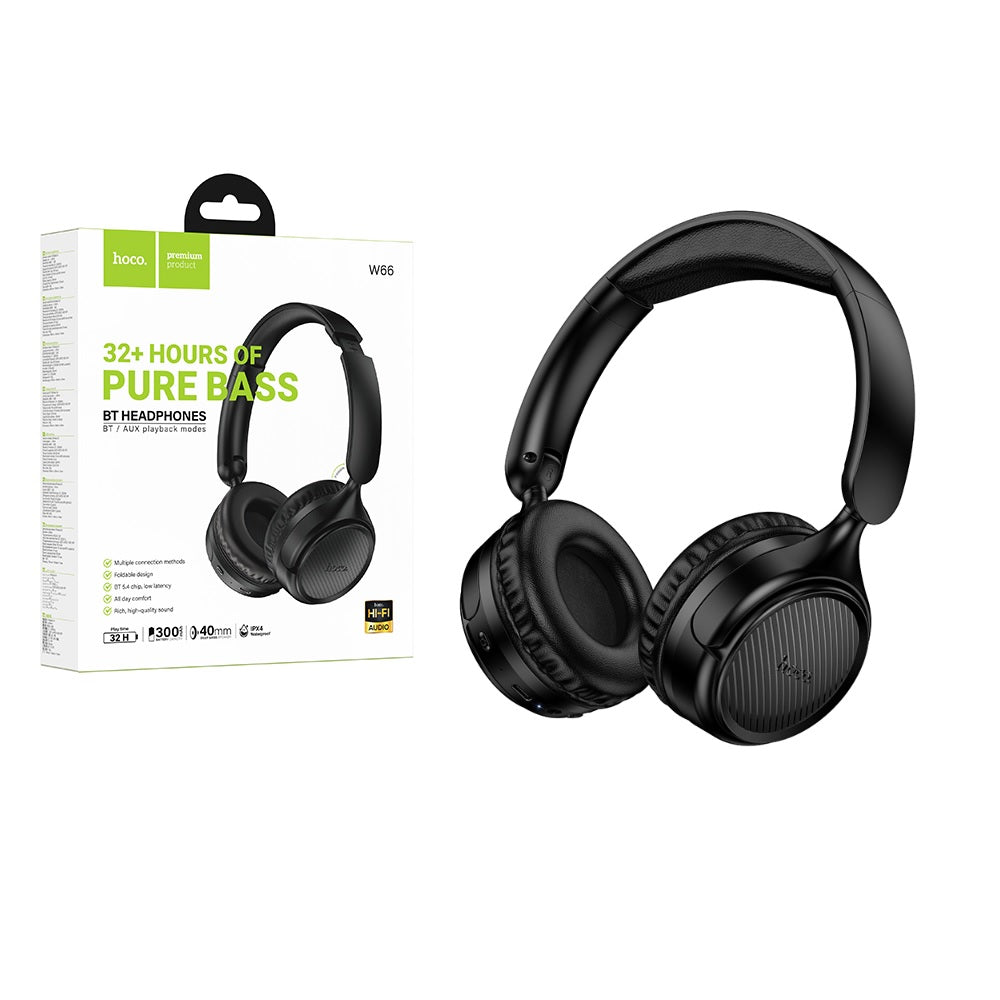 Audifonos Bluetooth Diadema Hoco W66 Wave Inalambrico Negro