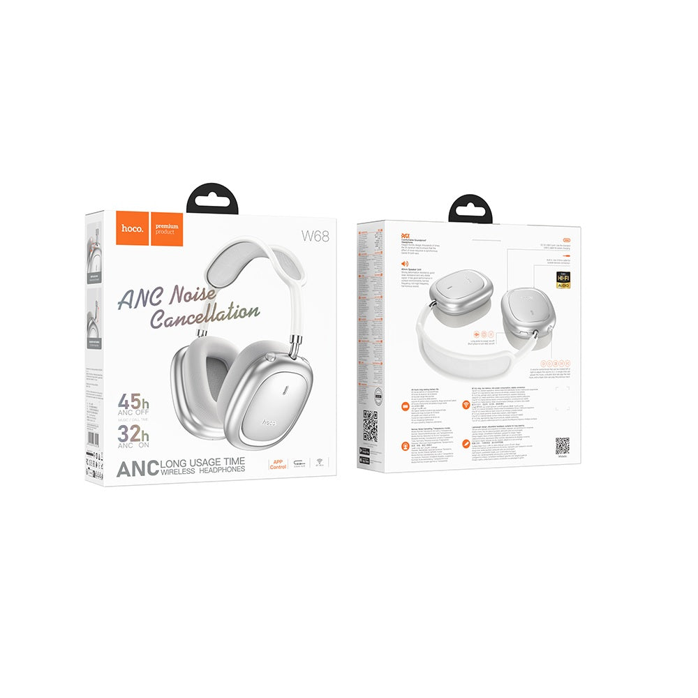 Audifonos Bluetooth Hoco W68 Diadema ANC Gris