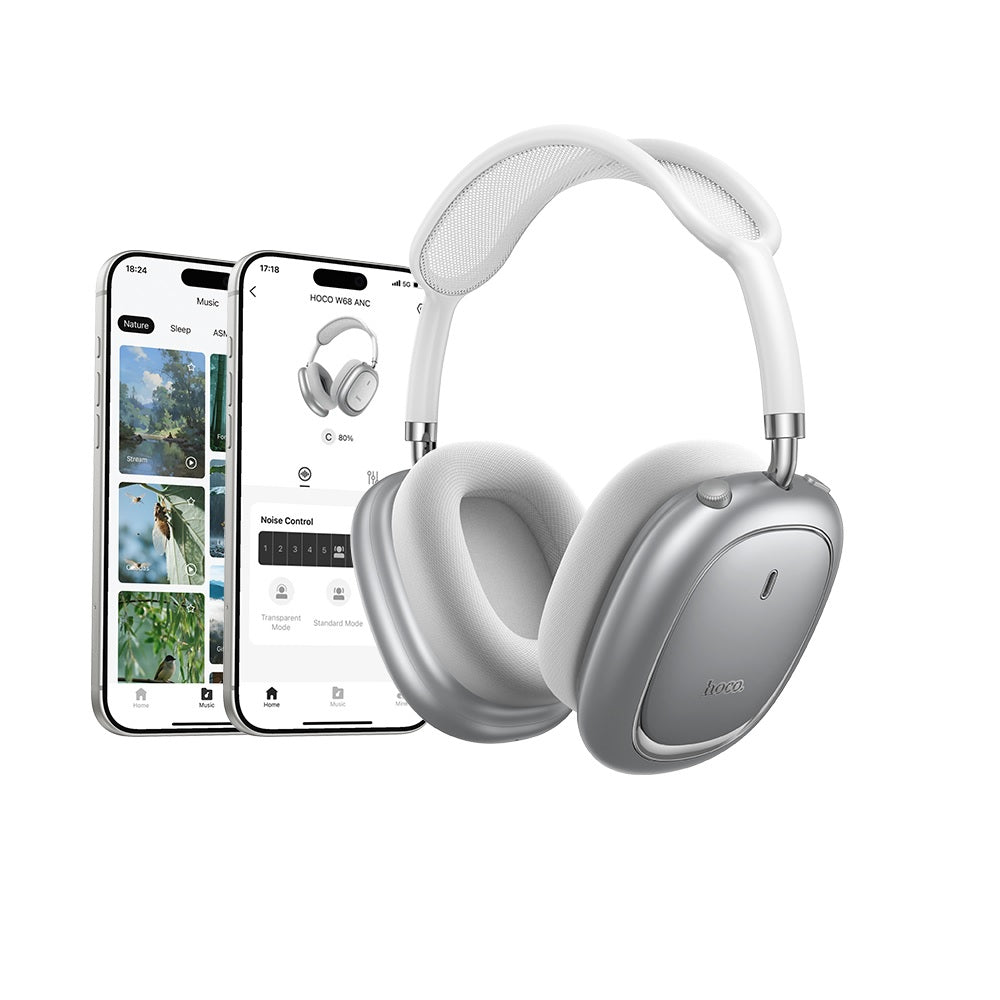 Audifonos Bluetooth Hoco W68 Diadema ANC Gris