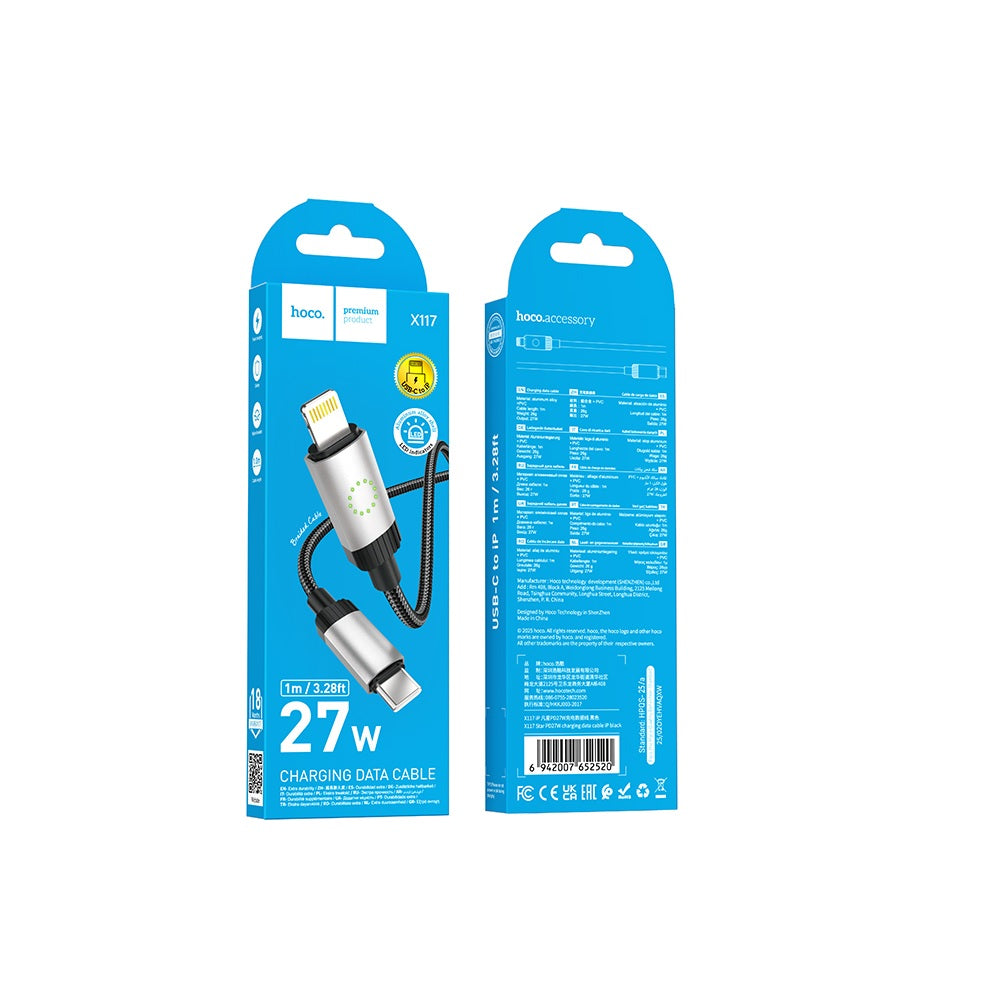 Cable Hoco X117 Star Tipo-C a iP PD 27W Negro