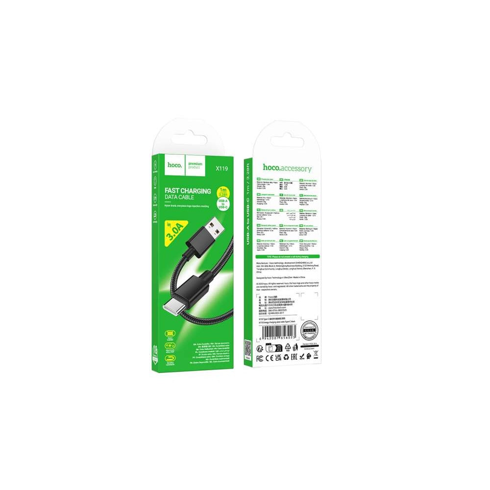 Cable Hoco X119 Energy Tipo-C Carga Datos Negro
