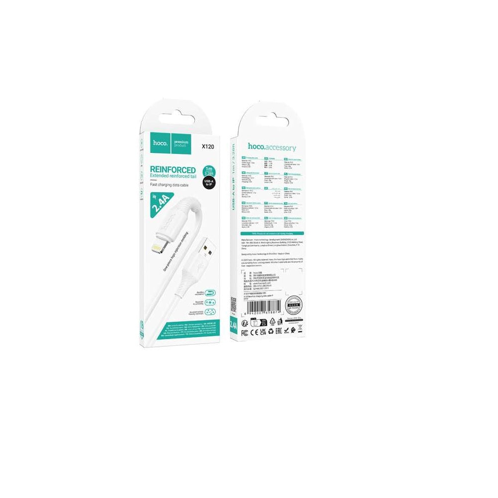 Cable Hoco X120 Beneficio USB a iP Carga Rápida Blanco