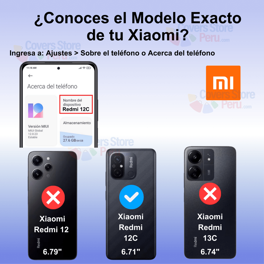 Funda Case for Xiaomi Redmi 12C Transparente Cromado Navy