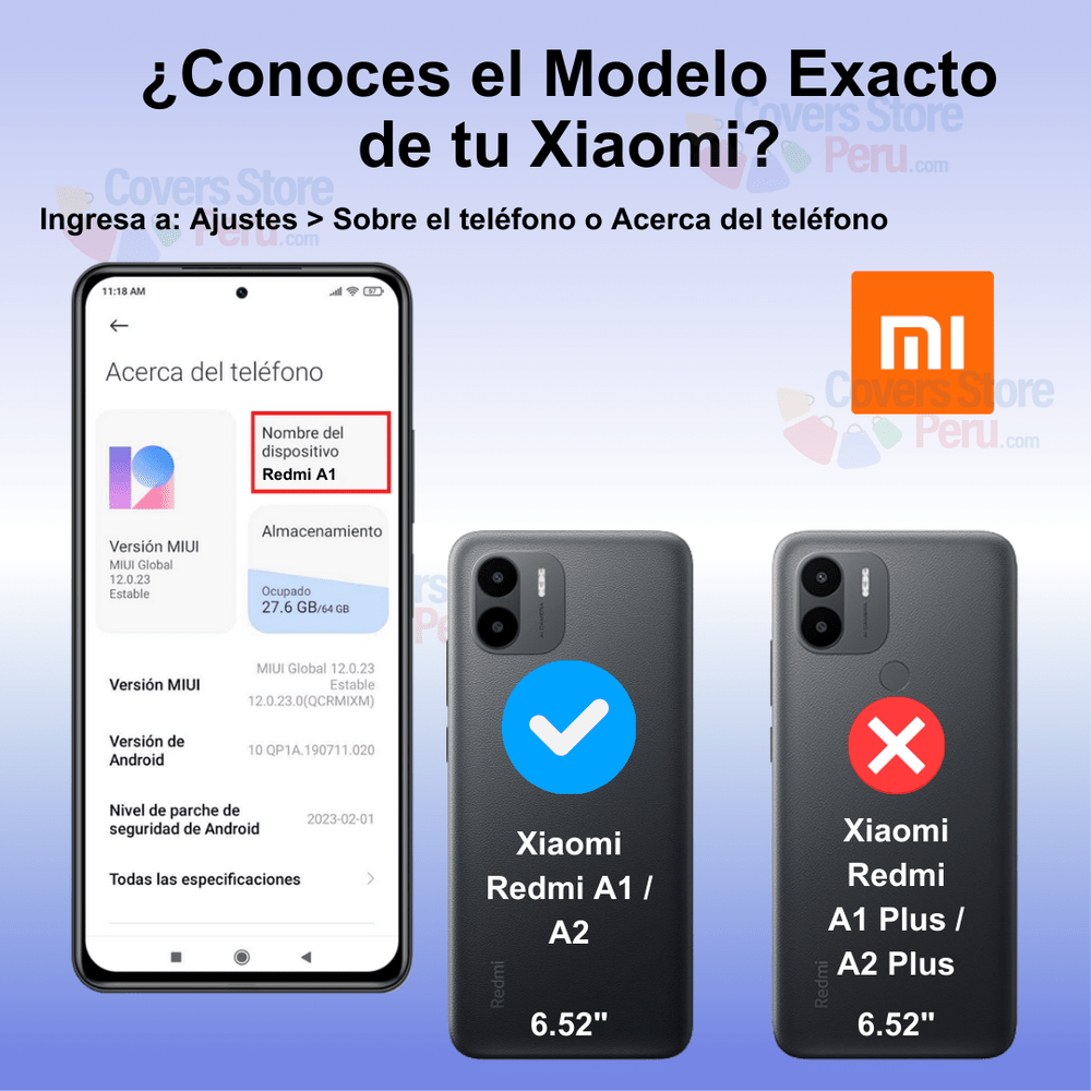 Funda Case para Xiaomi Redmi A2 Flip Cover Negro Antishock