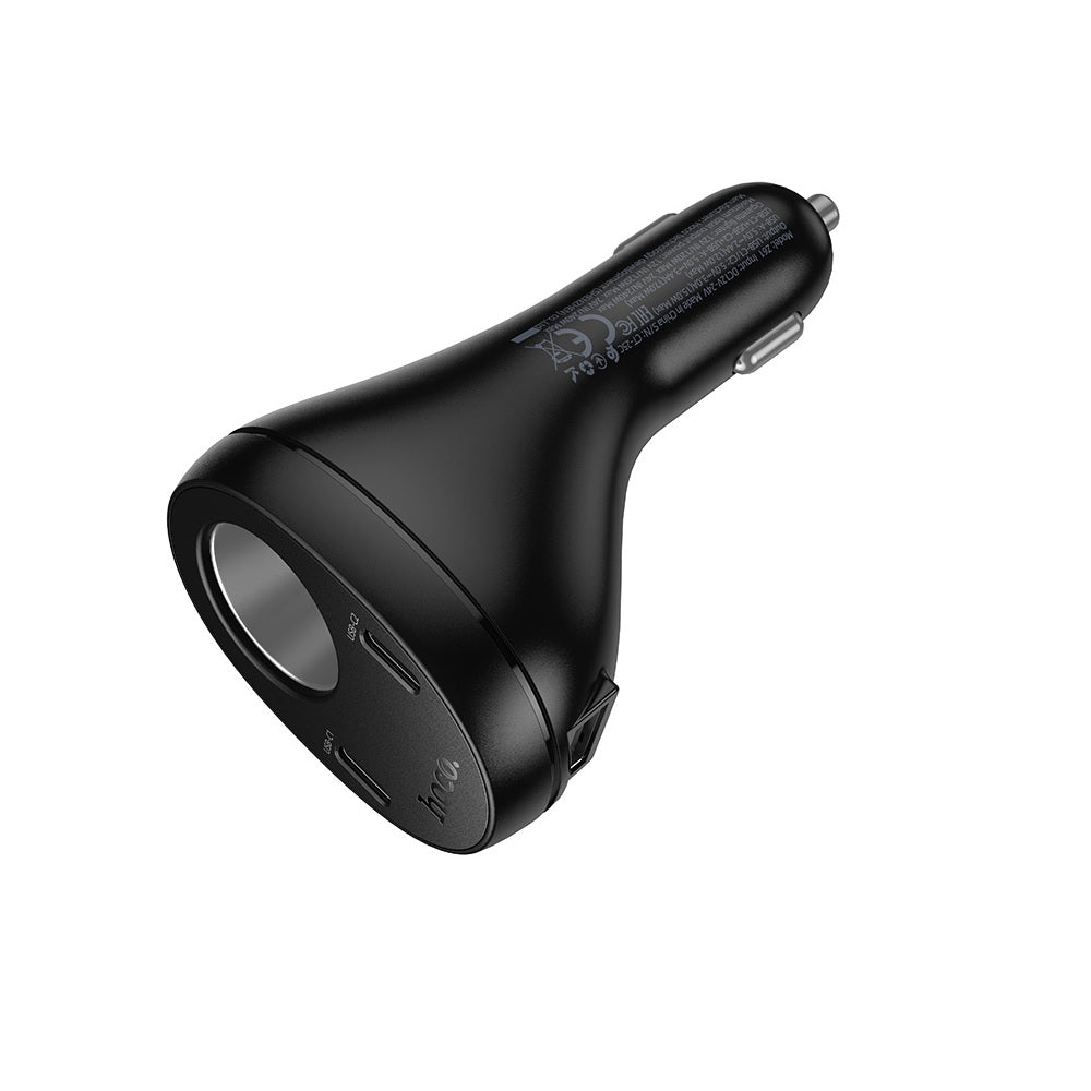 Cargador para auto Hoco Z61 Tres Puertos USB C Negro