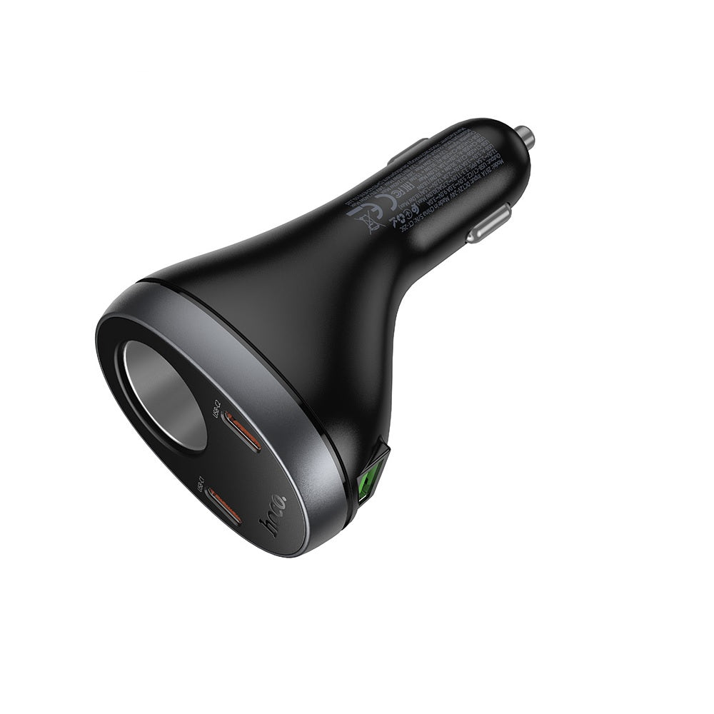 Cargador para auto Hoco Z61A PD60W Tres Puertos Negro